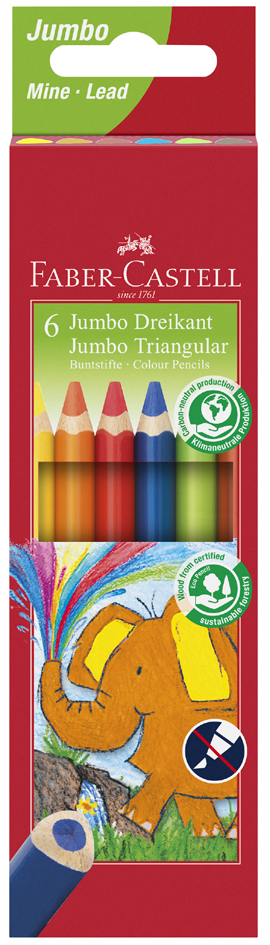 4005401165064 - FABER-CASTELL Dreikant-Buntstifte Jumbo 6er Etui