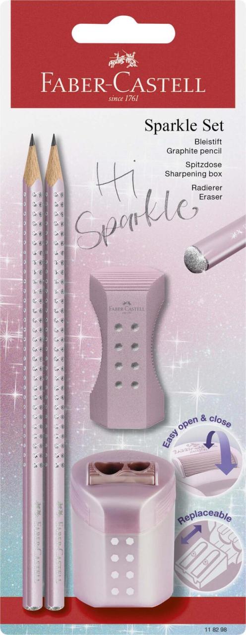 4005401182986 - Grip Sparkle Bleistift-Set B rose metallic 1 Set 4005401182986 Faber-Castell