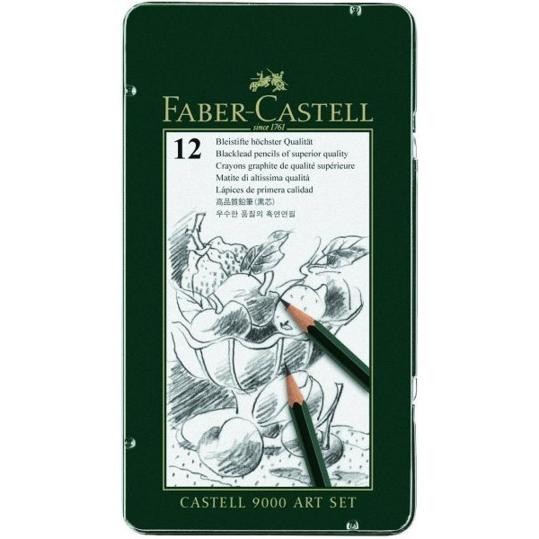 4005401190653 - FABER-CASTELL Castell 9000 Art Set Bleistift-Set B H HB 2H 2B F 3B 4B 5B 6B 7B 8B grün 12 St