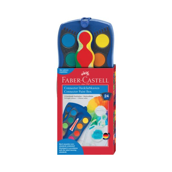 4005401250203 - FABER-CASTELL Wasserfarbkasten Farbkasten Connector 24 blau 24 Farben