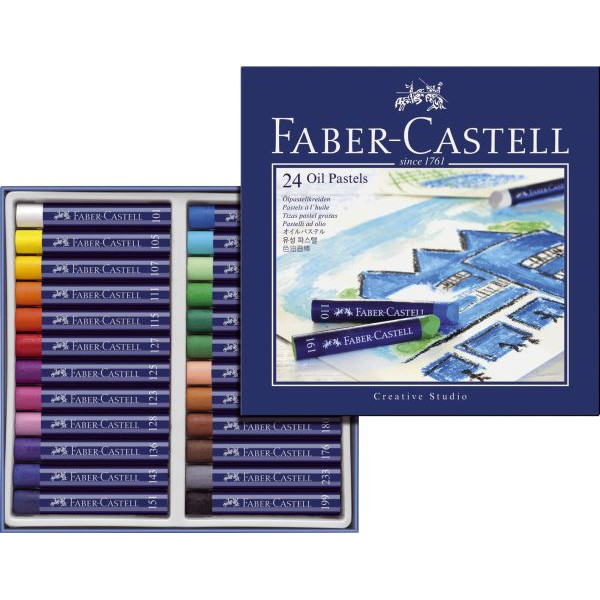 4005401270249 - Pastell-Ölkreide Goldfaber 127024 24er Etui farbig sortiert rund 10x70mm 24 Stück