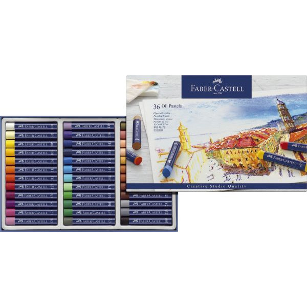 4005401270362 - Pastell-Ölkreide Goldfaber 127036 36er Etui farbig sortiert rund 10x70mm 36 Stück