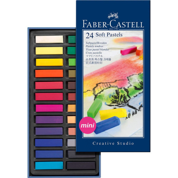 4005401282242 - Soft-Pastellkreide Goldfaber Studio Quality mini 128224 24er Etui farbig sortiert 4-eckig 33mm Länge 24 Stück