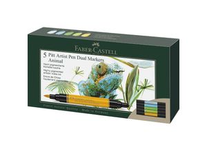 4005401620082 - Pitt Artist Pen Dual Marker Tuschestift 5er Kartonetui Tiere