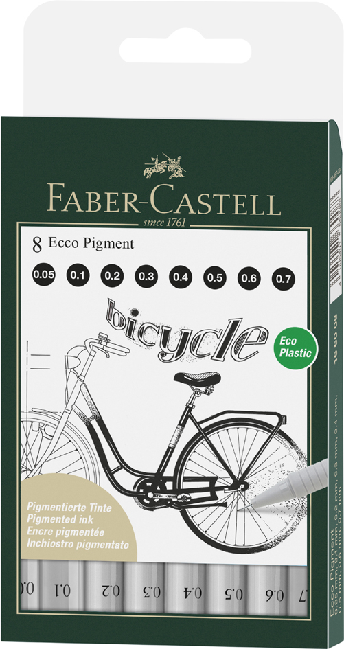 4005401660088 - FABER-CASTELL Pigmentliner ECCO PIGMENT schwarz 8er Etui