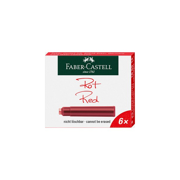 4005401855149 - FABER-CASTELL Tintenpatronen für Füller Tintenpatronen rot 6er rot