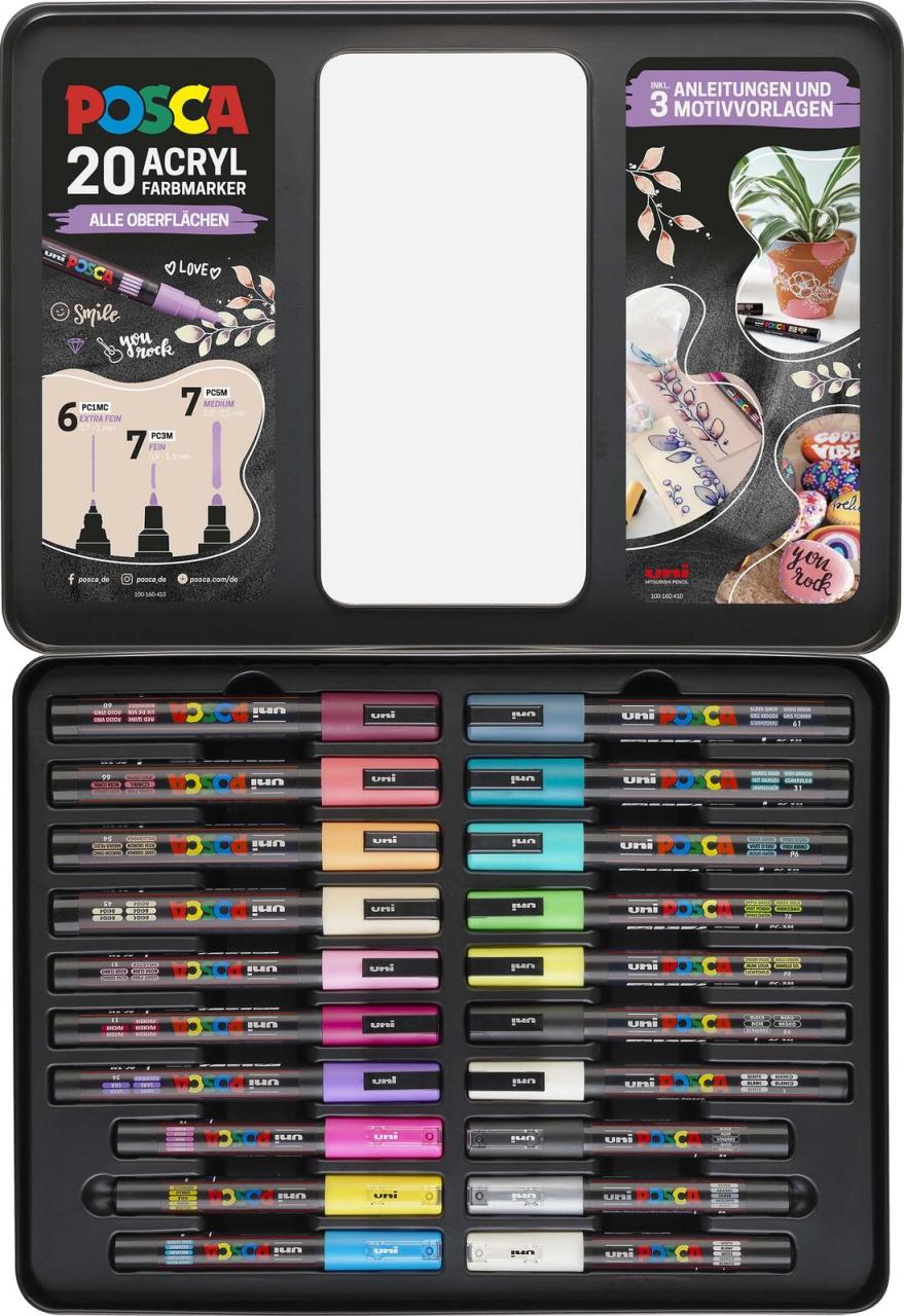 4005401868293 - POSCA Marker Metalletui DIY Acrylstift farbsortiert 4005401868293 20 Stück