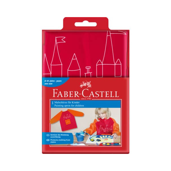 4005402012046 - FABER-CASTELL unisex Kinder Malschürze rot Einheitsgröße 1 St