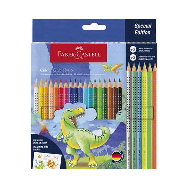 4005402015467 - Colour Grip - colour pencil pack of 24 with dinosaur sticker