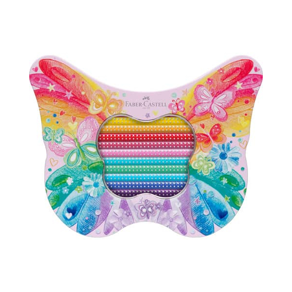 4005402019717 - FABER-CASTELL Geschenkset Schmetterling Sparkle Buntstifte farbsortiert 20 St