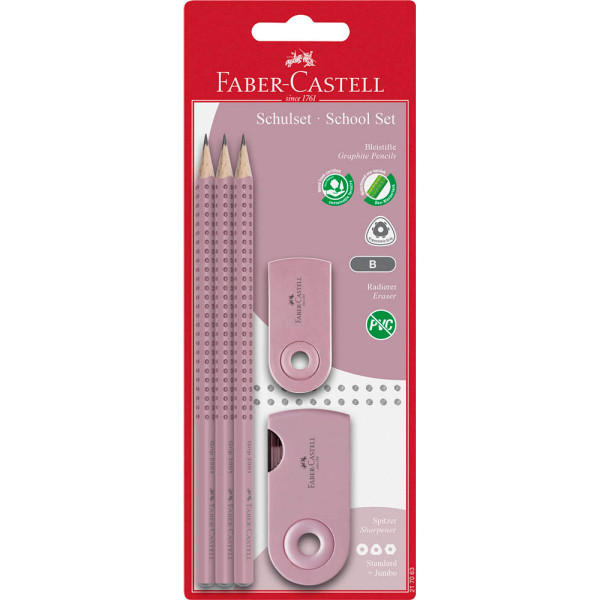 4005402170630 - FABER-CASTELL Schreibsets Schulset GRIP 2001 rose shadow B