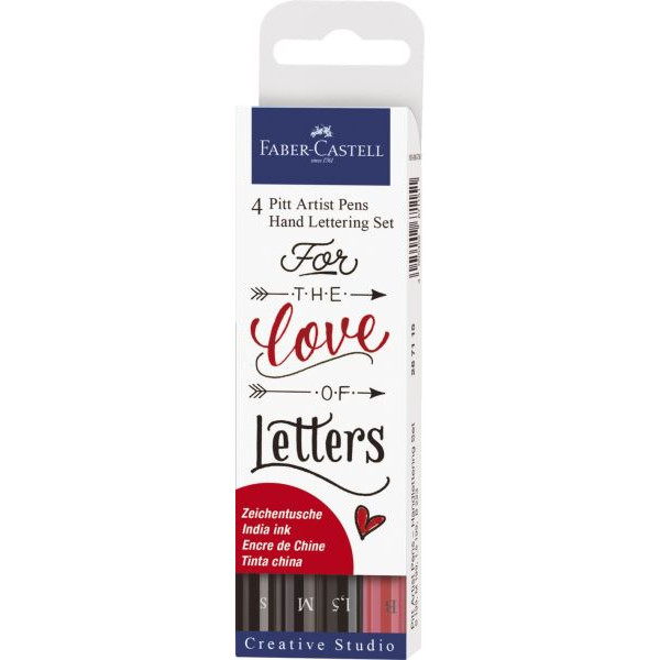 4005402671151 - Tuschestifte-Set schwarz rot Pitt Artist Pen Handlettering-Set 4 Stk