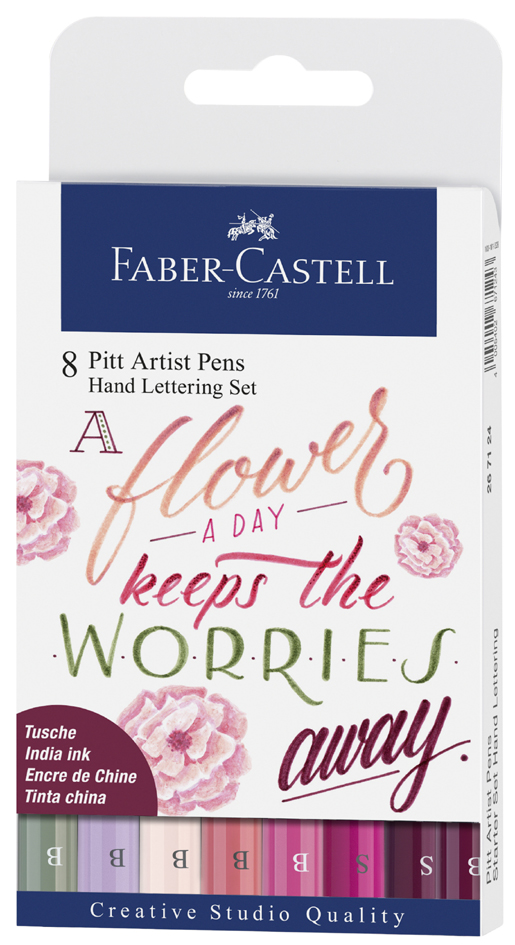 4005402671243 - Faber-Castell Tuschestift Pitt Artist Pen Lettering Pinktöne 8 Zeichenstifte mit verschiedenen Farben und Spitzen 1 Packung = 8 Stifte sortiert 4005402671243 - Faber-Castell Tuschestift Pitt Artist Pen Lettering Pinktöne 8 Zeichenstifte mit verschiedenen Farben und Spitzen 1 Packung = 8 Stifte sortiert