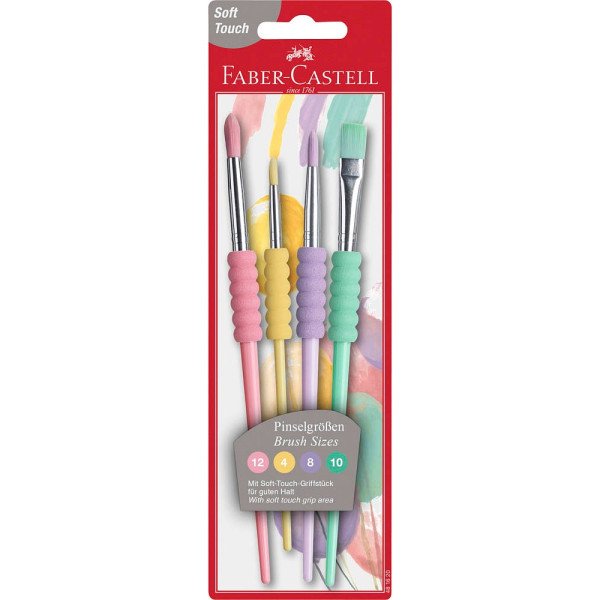 4005404816208 - FABER-CASTELL Soft-Touch Pinsel-Set Größe 4 8 10 12 4-teilig