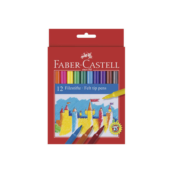 4005405542014 - FABER-CASTELL Filzstifte FABER Filzstifte Im 12er Etui 10 mm Mehrfarbig