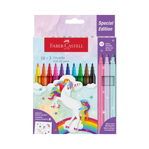 4005405542137 - Faserschreiberetui 10+3ST Einhorn 4005405542137 Faber-Castell