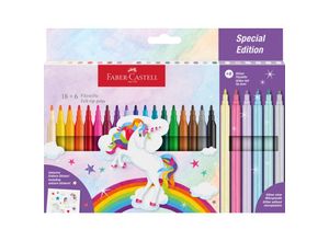 4005405542212 - Faber-Castell - Felt-tip pen unicorn 18+6 + stickers (554221)