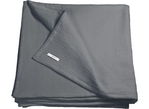 4005414472890 - Bettüberwurf ESPRIT Amber Tagesdecken Gr B L 220 cm x 220 cm grau (hellgrau) Tagesdecken mit Schrumpfoptik und Rundum-Saum