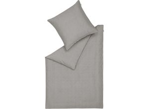 4005414479431 - Bettwäsche MUSTERRING Ease Gr B L 155 cm x 220 cm (1 St) B L 80 cm x 80 cm (1 St) Satin grau (grey) Satin-Bettwäsche aus nachhaltigerer Baumwolle