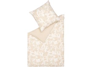 4005414479615 - Bettwäsche MUSTERRING Blossom Gr B L 155 cm x 220 cm (1 St) B L 80 cm x 80 cm (1 St) Satin beige Satin-Bettwäsche aus nachhaltigerer Baumwolle