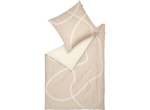 4005414505284 - Bettwäsche MUSTERRING Artsy Gr B L 135 cm x 200 cm (1 St) B L 80 cm x 80 cm (1 St) Satin beige (natur) Satin-Bettwäsche JustB