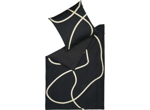 4005414505307 - Bettwäsche MUSTERRING Artsy Gr B L 135 cm x 200 cm (1 St) B L 80 cm x 80 cm (1 St) Satin schwarz Satin-Bettwäsche JustB