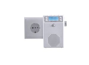 4005425010661 - soundmaster DAB60WE Steckdosenradio DAB+ UKW Bluetooth® USB Freisprechfunktion Inkl Mikrofon spritzwassergeschützt Weckfunktion wiederaufladbar Weiß