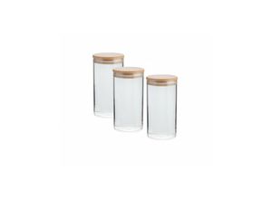 4005437279551 - Vorratsdose Glas 3er-Set - transparent holzfarben - Axentia