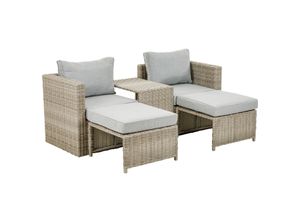 4005437317635 - Loungegruppe Olea Mini grau sand Kunststoff Metall 11-teilig 4005437317635 greemotion