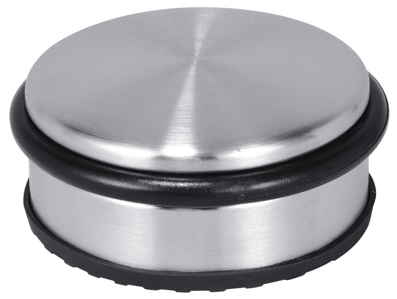 4005437821408 - Türstopper Türstopper Flach Edelstahl PVC 10 cm silber schwarz