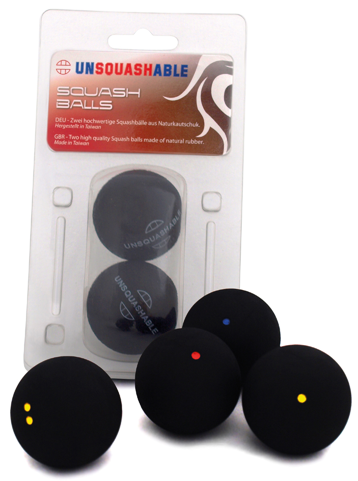 4005469822121 - UNSQUASHABLE Squashball schwarz langsam 2er Blister