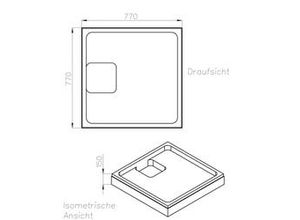 4005489040802 - Wannenträger Plateau 770 x 770 mm