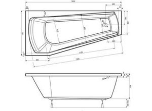4005489044237 - Badewanne Bahia 160 x 75 cm weiß Modell B