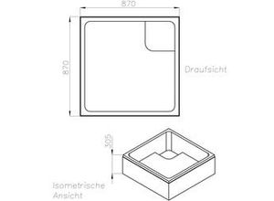 4005489095499 - Wannenträger Elba   Capri   Saba 870 x 870 mm geeignet für Elba Capri Saba