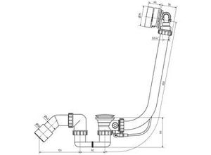4005489098704 - Ab- und Überlaufgarnitur für Badewannen mit Excentergarnitur mit Wassereinlauf