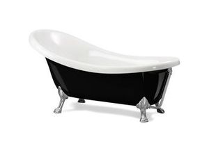 4005489126322 - Freistehende Badewanne Azur 1745 x 83 x 395 cm schwarz weiß