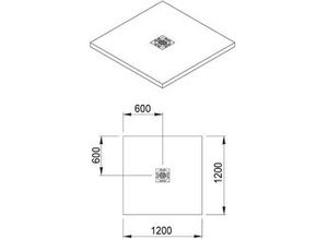 4005489126469 - Duschboard befliesbar 120 x 120 x 7 cm Ablauf waagerecht