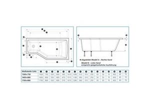 4005489128289 - Badewanne Cello 160 x 80 cm weiß Modell A