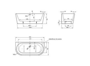 4005489134808 - Badewanne Modena XS 165 x 75 x 44 cm weiß