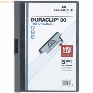 4005546209203 - Klemmhefter DURACLIP 30 220057 A4 grau für ca 30 Blatt Polyvinylchlorid (PVC) 4005546209203 Durable