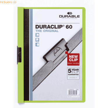 4005546210612 - - Klemmmappe duraclip® 60 din A4 Hartfolie Farbe der Rückseite grün Farbe der Klemme schwarz