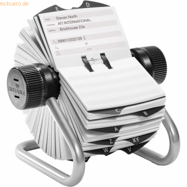 4005546218205 - DURABLE Telefon- Adress-Rollkartei Telindex silber für 500 Adress- Telefonkarten