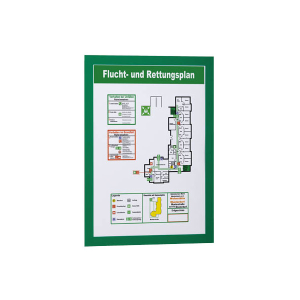 4005546406084 - 4872-05 Duraframe A4 Info-Rahmen selbstklebend DIN A4 Grün (B x H) 236 mm x 322 mm 1 St