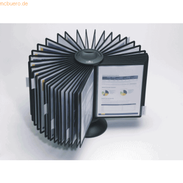 4005546505657 - DURABLE Sichttafelsystem SHERPA® Display System carousel 40 563301 DIN A4 schwarz mit 40 St Sichttafeln