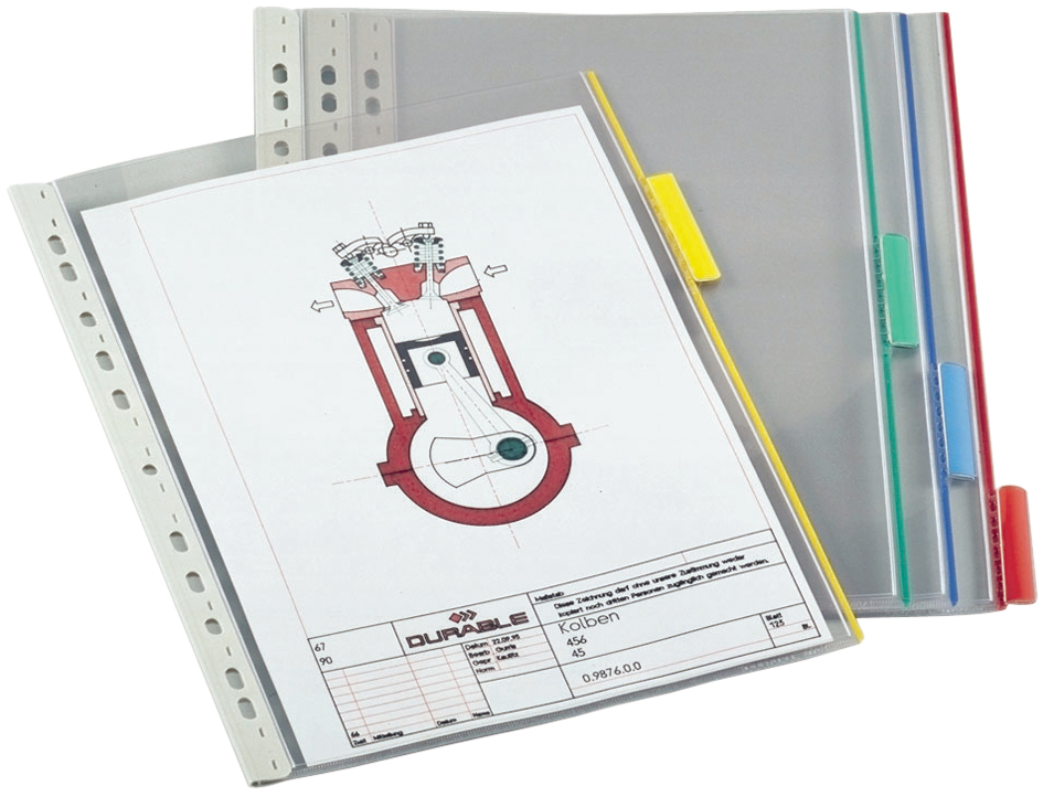 4005546571287 - DURABLE Sichttafeln 5607 DIN A4 Rot PVC 5 Stück