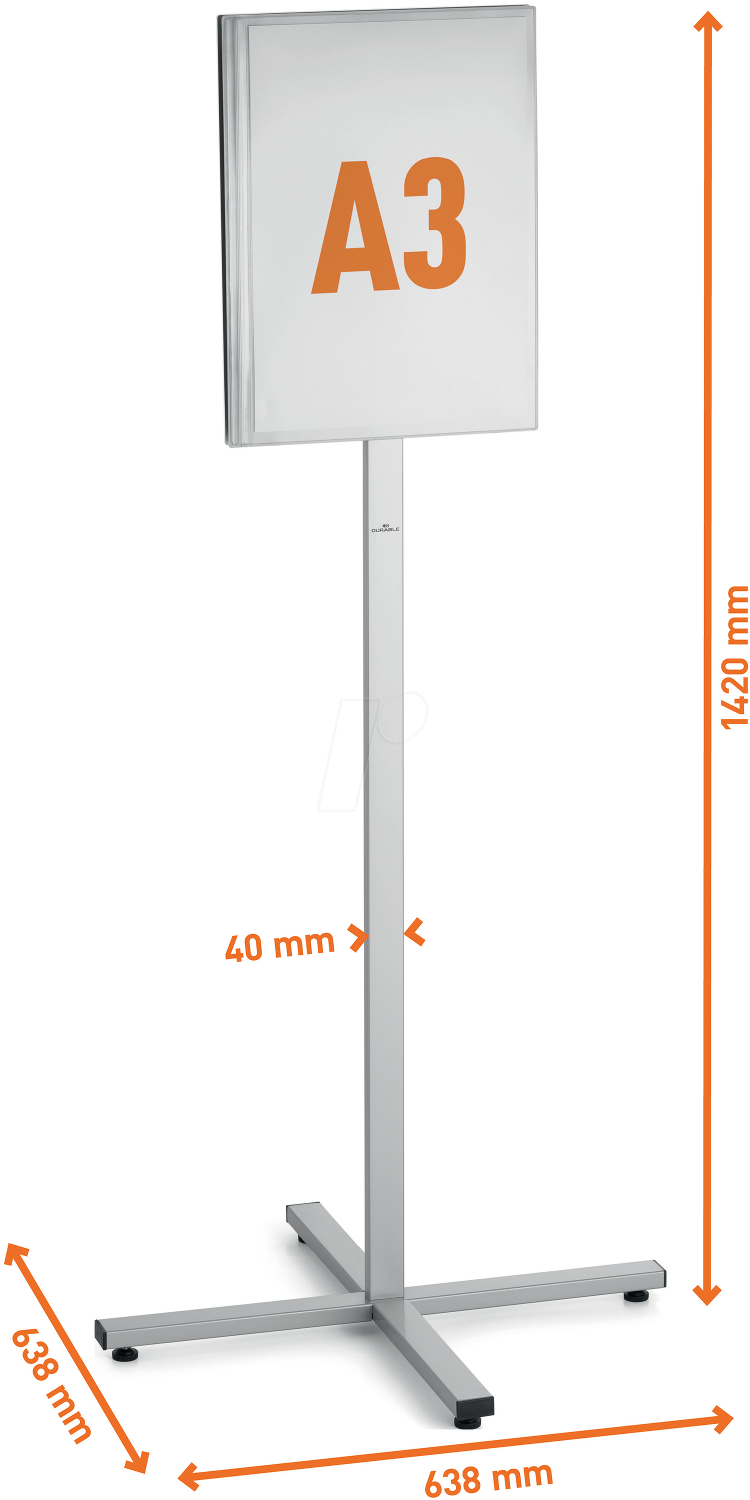 4005546742113 - DURABLE 502957 - Info-Bodenständer A3 für Außenbereich anthrazit