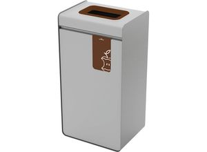 4005546743622 - Wertstoffsammler DURASORT® Volumen 55 l für Papier farbiger Einwurf-Ring und Piktogramm Inneneimer Stahl und Kunststoff blau-grau