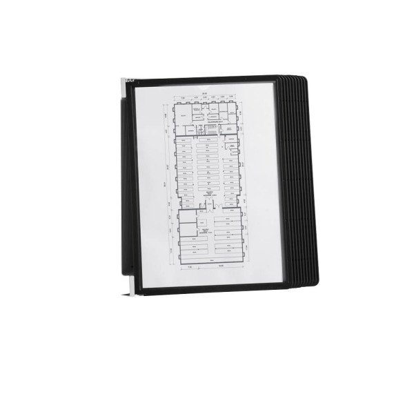 4005546981970 - DURABLE Vario® Magnet Wall 10 Sichttafelsystem Sichttafeln aus Polypropylen mit farbigem Profilrahmen 1 Set = 1 Wandhalter + 10 Sichttafeln