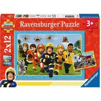 4005555010319 - Puzzle FIREMAN SAM - DIE RETTUNG NAHT 2 Stück a 12 Teile