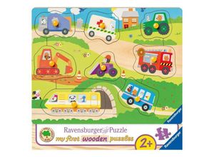 4005556036844 - Ravensburger Puzzle - Ravensburger Kinderpuzzle - 03684 Lieblingsfahrzeuge - my first wooden puzzle mit 8 Teilen - Puzzle für Kinder ab 2 Jahren - Hol